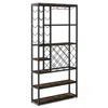 Hivvago Industrial Floor Wine Rack With 3 Rows Of Stemware Racks