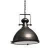 Hivvago Industrial Gray Metal Hanging Pendant Light In Black
