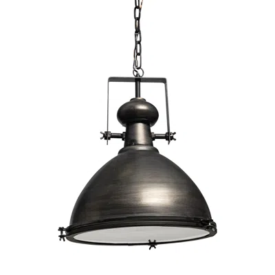 Hivvago Industrial Gray Metal Hanging Pendant Light In Black