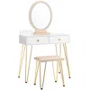 Hivvago Industrial Makeup Dressing Table With 3 Lighting Modes-white