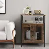 Hivvago Industrial Sideboard Buffet Cabinet With Removable Wine Rack-rustic Brown
