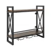 Hivvago Industrial Wall Mounted Wine Rack With 3 Stem Glass Holders