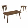 Hivvago Indy 3 Piece Coffee And End Table Set, Angled Legs, Walnut Brown Solid Wood In Brown