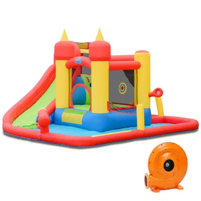 Hivvago Inflatable Blow Up Water Slide Bounce House With 740 W Blower In Multi