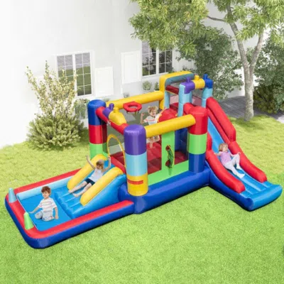 Hivvago Inflatable Bounce House With 680w Blower And Ball Pit
