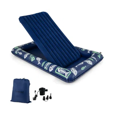 Hivvago Inflatable Toddler Travel Bed With Electric Pump And Raised Bed Rails In Blue