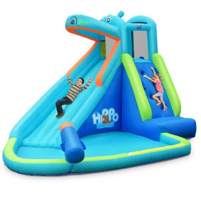 Hivvago Inflatable Water Pool With Splash And Slide Without Blower In Blue
