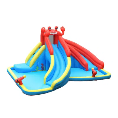 Hivvago Inflatable Water Slide Crab Dual Slide Bounce House Without Blower