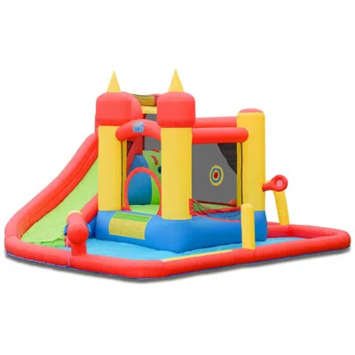 Hivvago Inflatable Water Slide Jumper Bounce House With Ocean Ball Without Blower In Multi