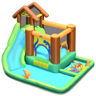 Hivvago Inflatable Waterslide Bounce House Climbing Wall Without Blower In Multi
