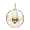 Hivvago Intricate Metal Sphere Hanging Lamp 20"d In Gold