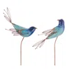 Hivvago Iron Bird Garden Stake (set Of 2) In Blue
