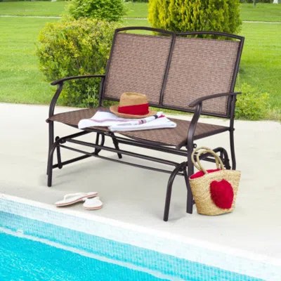 Hivvago Iron Patio Rocking Chair For Outdoor Backyard And Lawn-gray