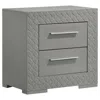 Hivvago Ivon Nightstand, 2 Storage Drawers, 26 Inch Glossy Gray Hardwood In Gray