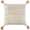 Hivvago Ivory Blush Accent Stitch Color Block Throw Pillow In Neutral