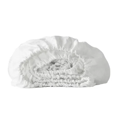 Hivvago Ivory Linen King Fitted Sheet In White