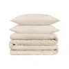 Hivvago Ivory Queen Cotton Blend 1200 Thread Count Washable Duvet Cover Set In White
