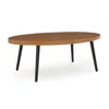 Hivvago Izon Outdoor Cocktail Coffee Table, Modern 48 Inch Black Brown Metal