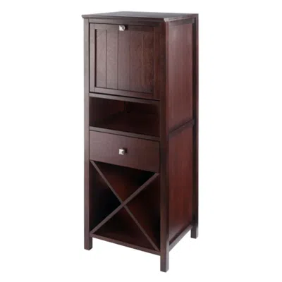Hivvago Jelly 4-section Cupboard Wine Storage Walnut In Blue