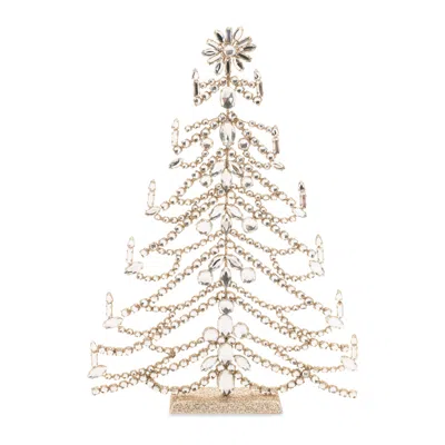 Hivvago Jewel Christmas Tabletop Tree 17"h In Gold