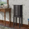 Hivvago Jewelry Armoire With Top Flip Mirror And 4 Drawers
