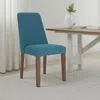 Hivvago Jeyn Dining Side Chair Set Of 2, Solid Hardwood, Blue Polyester Fabric In Blue