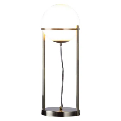 Hivvago Jim 22 Inch Table Lamp, Led Light, Metal Body, Modern Globe Shade, Brass In Multi
