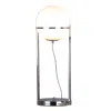 Hivvago Jim 22 Inch Table Lamp, Led Light, Metal Body, Modern Globe Shade, Silver