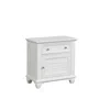 Hivvago Jims 28 Inch Nightstand, Single Door And Drawer, Cup Handles, White Wood