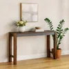 Hivvago Jin Counter Height 72 Inch Long Slim Table, Distressed Brown Wood In Brown