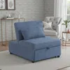Hivvago Jiya Convertible Sofa Chair To Single Bed, Blue Fabric, 76 Inch