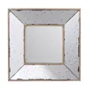Hivvago Joe 12 Inch Square Wall Mirror, 3 Dimensional, Speckled Off White And Brown In Metallic