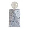 Hivvago Joen 7 Inch Modern Small Table Lamp, Solid Stone Sculpture, White Terrazzo In Gray