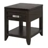 Hivvago Joni 25 Inch Side End Table, 1 Drawer And Shelf, Espresso Brown Acacia Wood