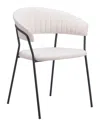 Hivvago Josephine Dining Chair (set Of 2) Cream In White