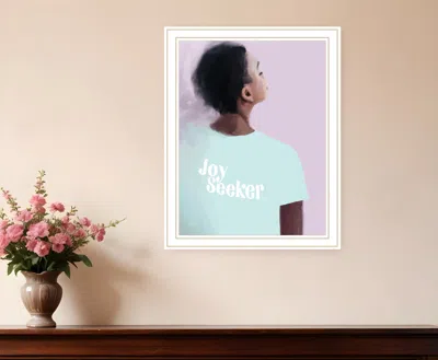 Hivvago Joy Seeker Look For The Good White Framed Print Wall Art In Blue