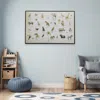 Hivvago Jungle Animals Alphabet Black Floater Frame Wall Art In Multi