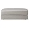Hivvago Kaite 44 Inch Ottoman, Plush Top Cushion, Genuine And Faux Leather, Gray In Gray