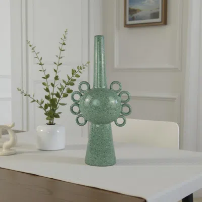 Hivvago Kary Flower Vase, Unique 3d Look, Narrow 23 Inch Sage Green Ceramic