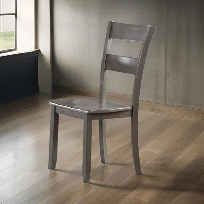 Hivvago Kate 22 Inch Dining Side Chair Set Of 2, Wood, Slatted Backrest, Brown