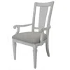 Hivvago Kate 24 Inch Dining Armchair Set Of 2, Light Gray Linen, White Wood Frame