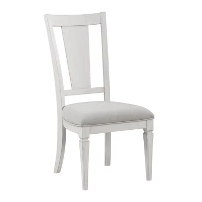 Hivvago Kate 24 Inch Side Dining Chair Set Of 2, Light Gray Linen, White Wood Frame