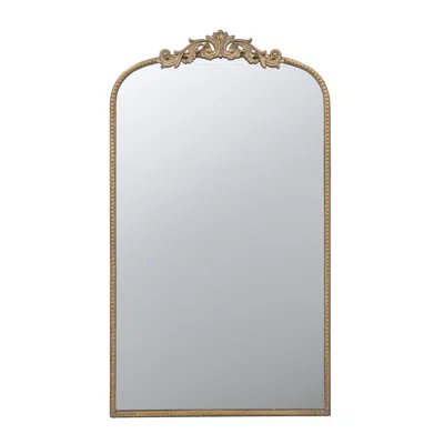 Hivvago Kea 42 Inch Large Wall Mirror, Gold Curved Metal Frame, Baroque Design