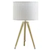 Hivvago Kera Table Lamp, White Drum Shade, Brass Gold Tripod Base 39 Inch In White