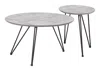 Hivvago Kerris Coffee Table Set (2-piece) Gray & Black In Gray