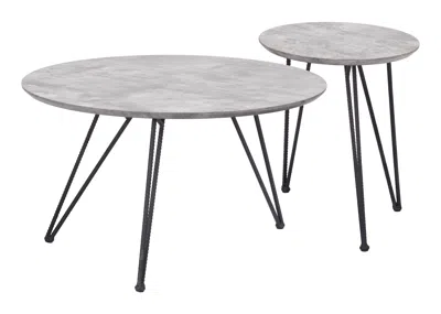 Hivvago Kerris Coffee Table Set (2-piece) Gray & Black