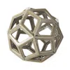 Hivvago Khaki Crackle Glaze Ceramic Geometric Sculpture In Gray