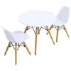 Hivvago Kid's Modern Dining Table Set With 2 Armless Chairs