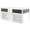 Hivvago Kid Twin Size Low Loft Bed With Chalkboard Ramp Ladder And Bookcases