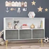 Hivvago Kidâ€s Bookcase With Collapsible Drawers Toy Storage Organizer - White+gray